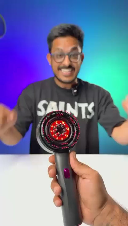 Electric Scalp Massager & Hair Care Brush – Essential Oil Infusion | Deep Relaxation | Promotes Hair Growth & Healthy Scalp