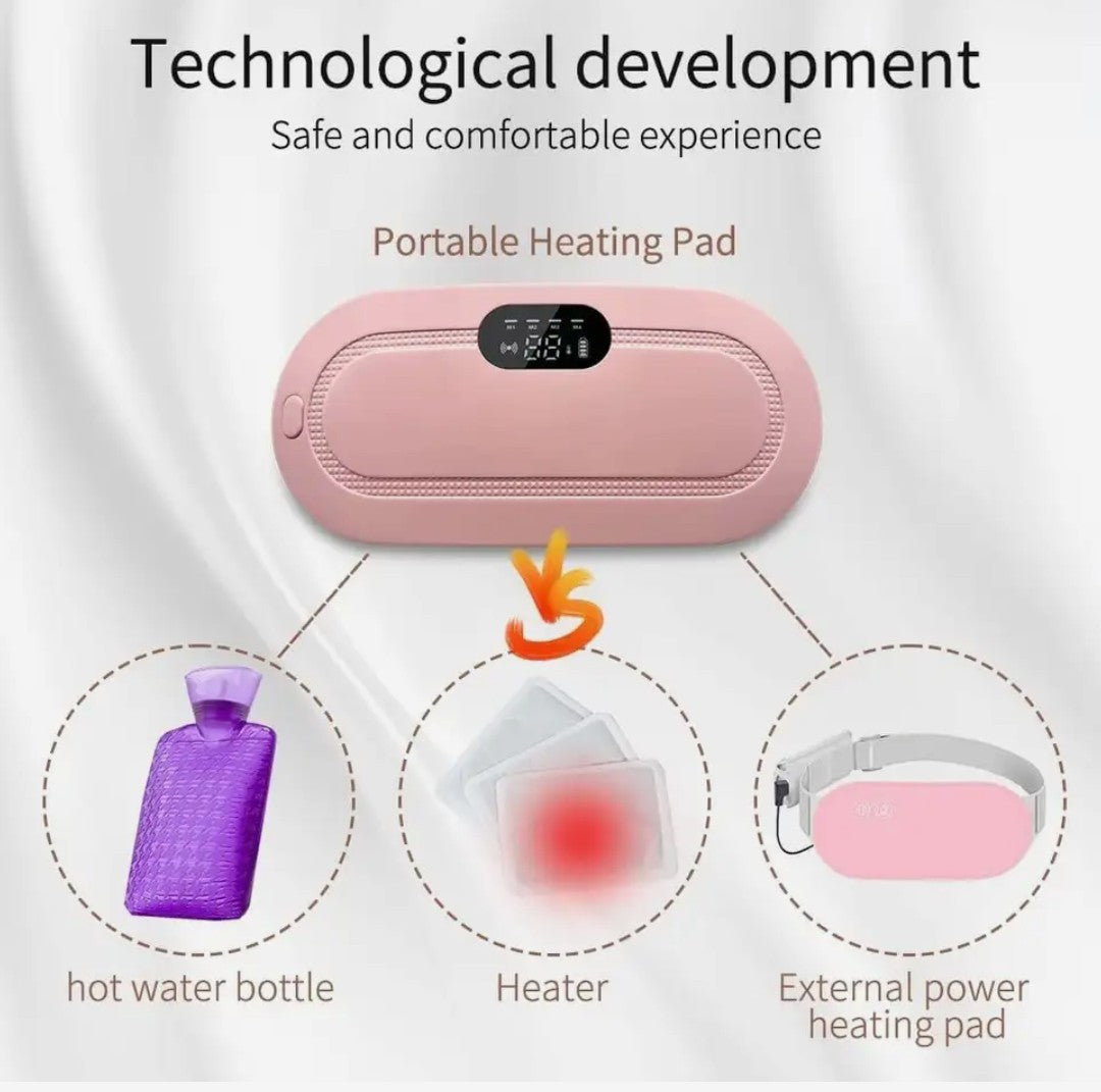 Premium Electric Heating Belt with Adjustable Massage & Temperature Control – For Menstrual Pain, Back Pain & Cramps Relief