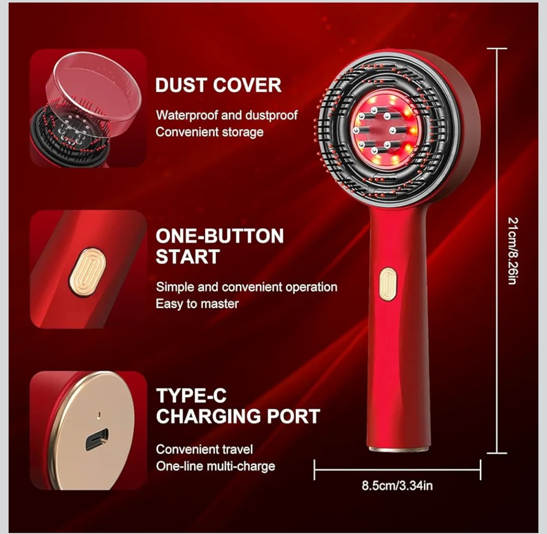 Electric Scalp Massager & Hair Care Brush – Essential Oil Infusion | Deep Relaxation | Promotes Hair Growth & Healthy Scalp