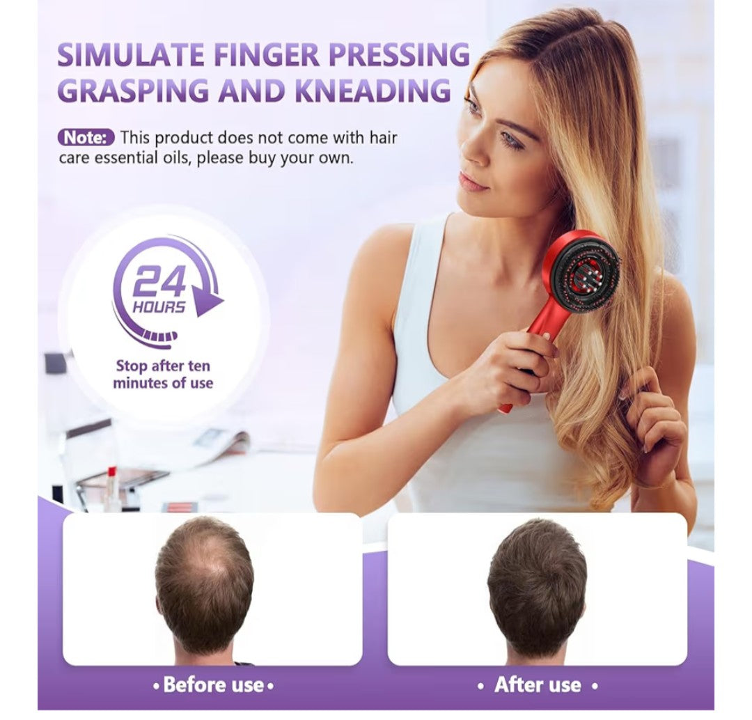 Electric Scalp Massager & Hair Care Brush – Essential Oil Infusion | Deep Relaxation | Promotes Hair Growth & Healthy Scalp