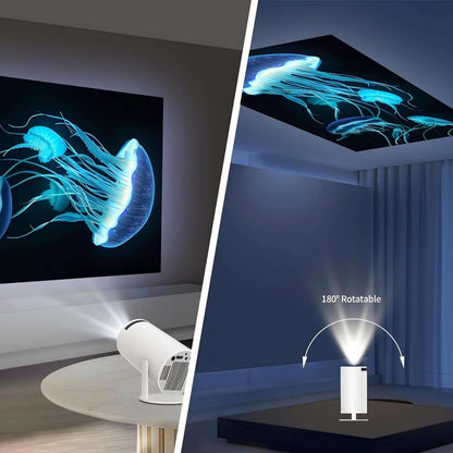 Patronics beem 440 Smart LED Projector with 4k Resolution, Rotatable Design, Built-in Streaming Apps (Netflix, Prime Video, Hotstar), 2000 Lumens, Screen Mirroring, 3 Watts Speaker (White)