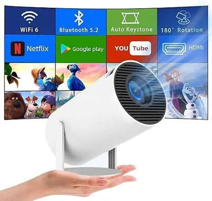 Patronics beem 440 Smart LED Projector with 4k Resolution, Rotatable Design, Built-in Streaming Apps (Netflix, Prime Video, Hotstar), 2000 Lumens, Screen Mirroring, 3 Watts Speaker (White)