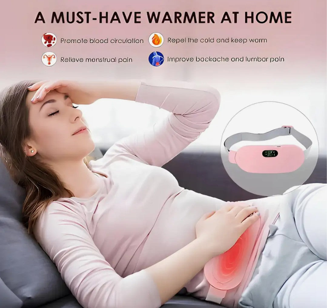 Premium Electric Heating Belt with Adjustable Massage & Temperature Control – For Menstrual Pain, Back Pain & Cramps Relief